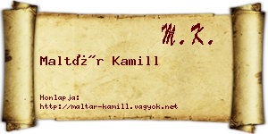 Maltár Kamill névjegykártya